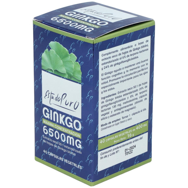 Ginkgo 6500mg. 40cap. Estado Puro - Tongil