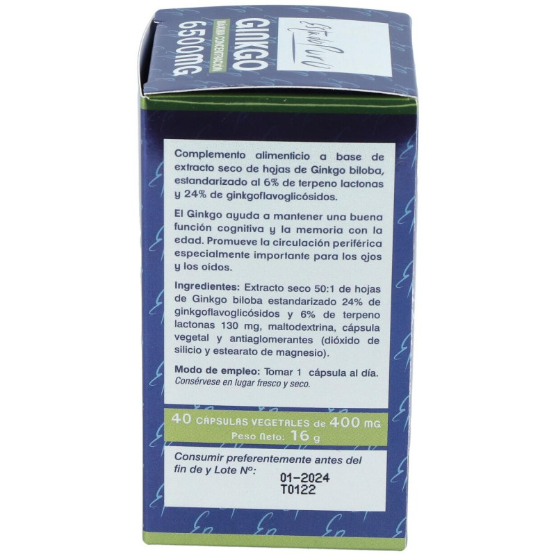 Ginkgo 6500mg. 40cap. Estado Puro - Tongil