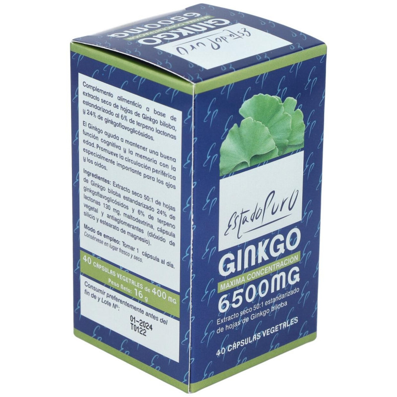 Ginkgo 6500mg. 40cap. Estado Puro - Tongil