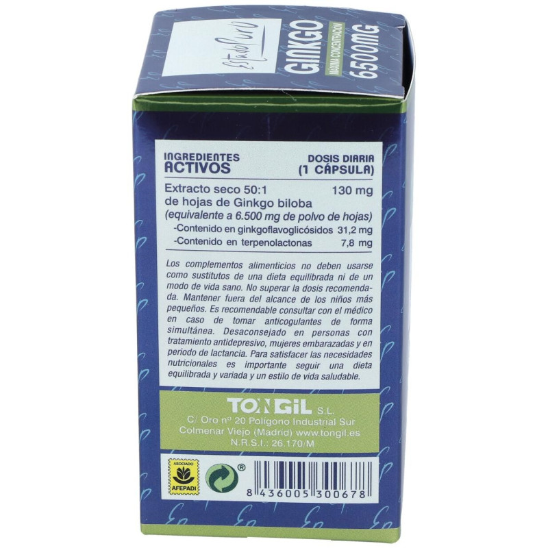 Ginkgo 6500mg. 40cap. Estado Puro - Tongil
