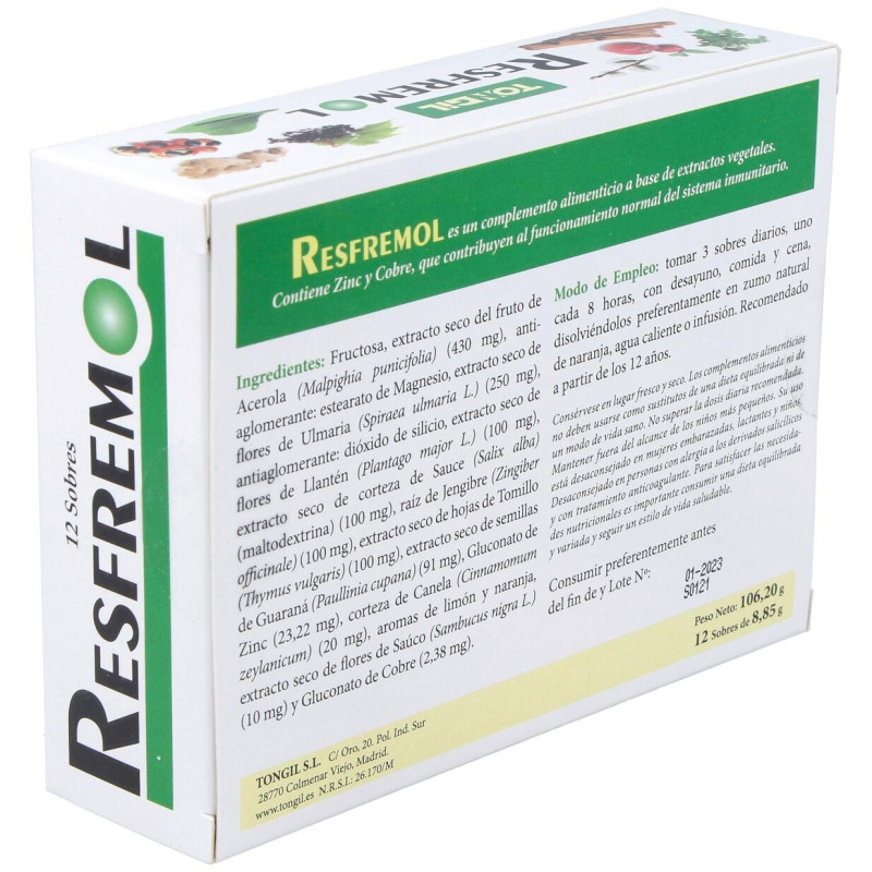 Soluciónes Naturales Resfremol 12 Sobres - Tongil