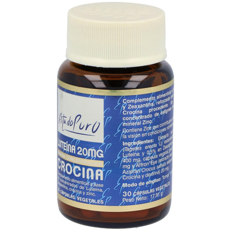 Estado Puro Luteína 20mg Crocina 30caps - Tongil
