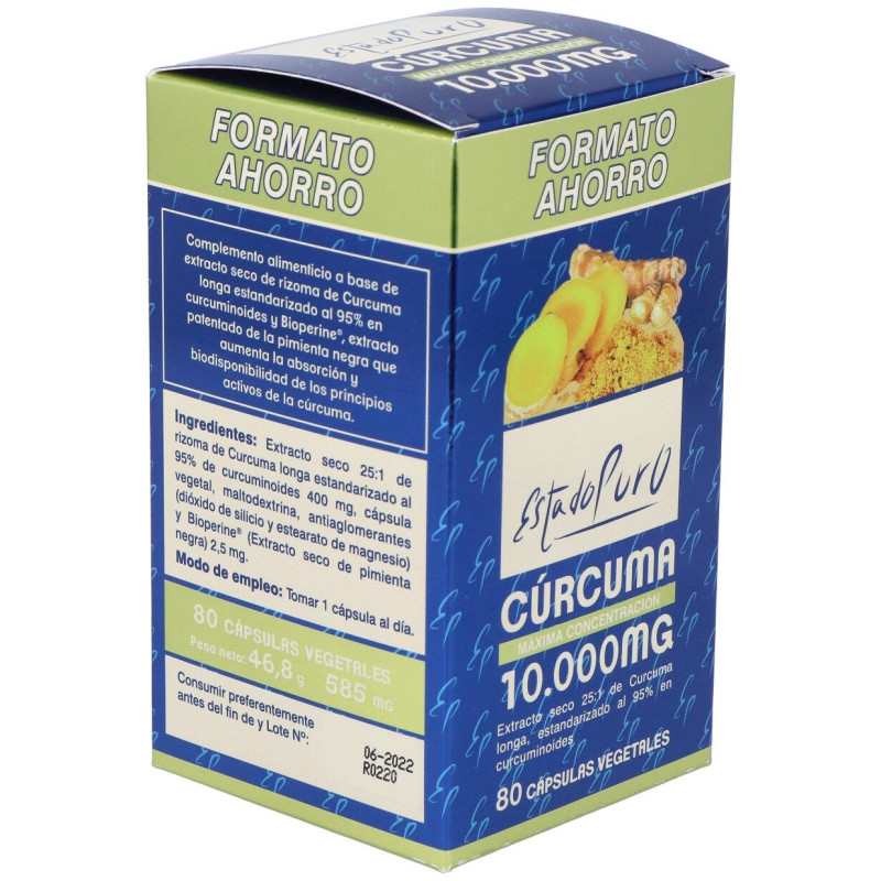 Estado Puro Cúrcuma 10.000mg 80caps - Tongil