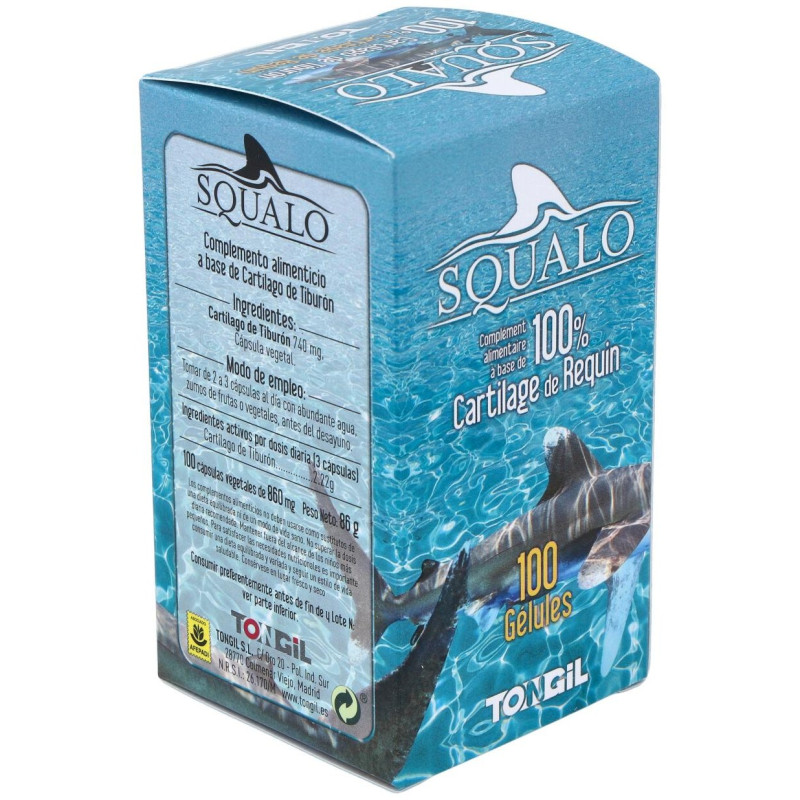 Squalo Cartilago De Tiburon Puro 750Mg. 100Cap.