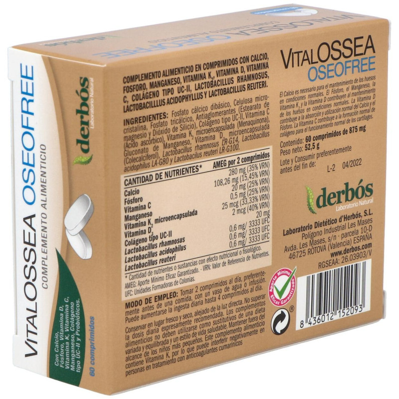 Vitalossea Oseofree 60comp - Derbos