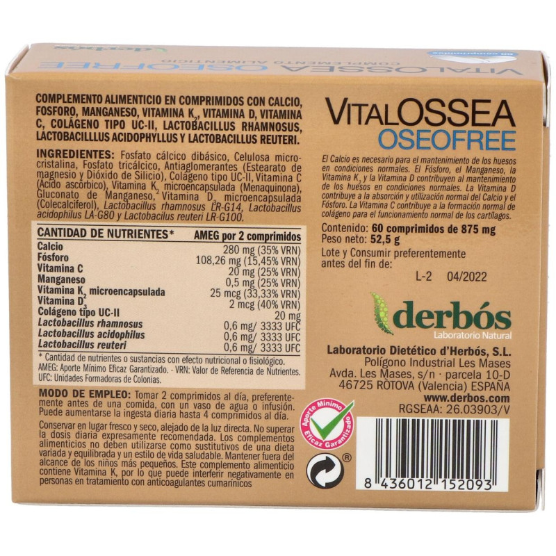 Vitalossea Oseofree 60comp - Derbos