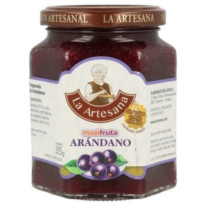 Mermelada Arándano sin Azúcar 305g - La Artesana