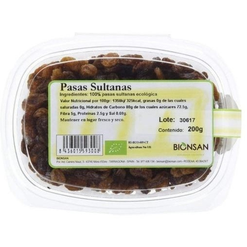 Pasas Sultanas Eco 200g - Bionsan