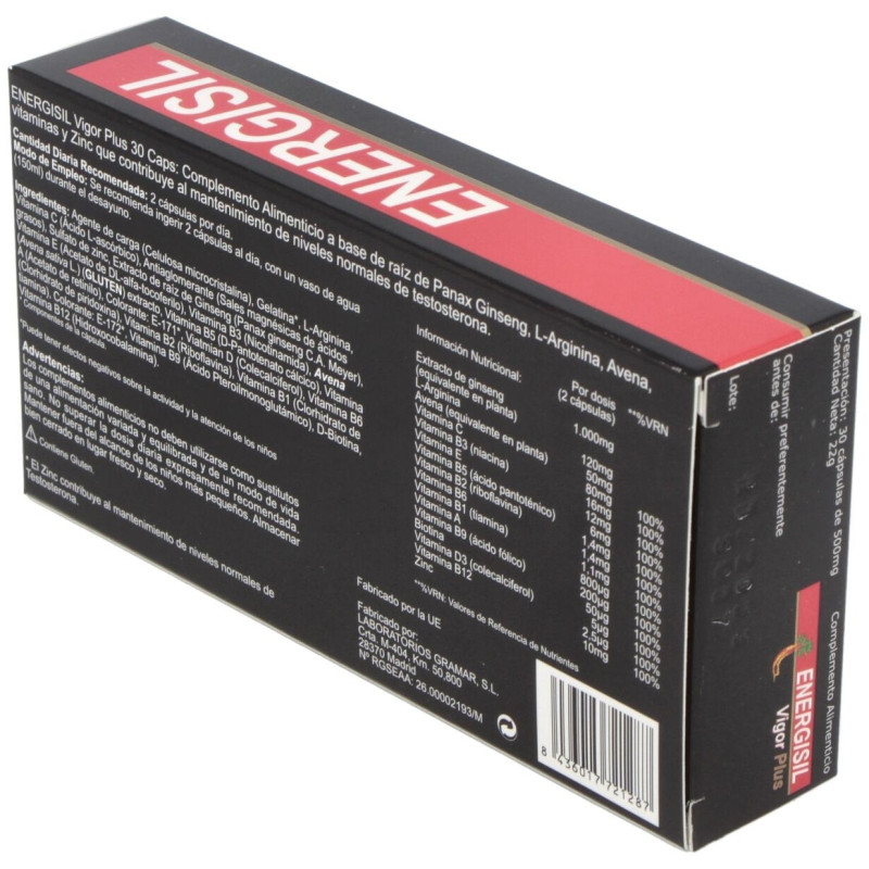 Energisil Vigor Plus (ginseng+arginina) 30cap - Pharma Otc
