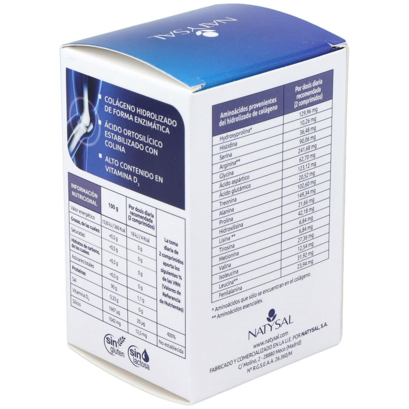 Natysal Colageno Hidrolizado Con Silicio Y Vitamina D3 60Comp