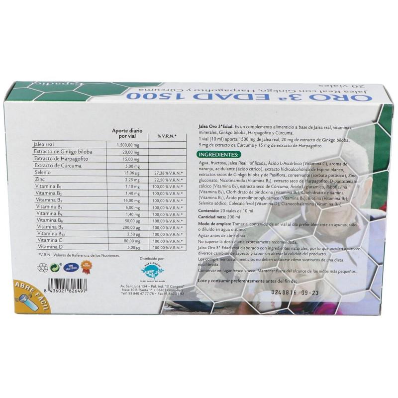 Espadiet Jalea Real Tercera Edad Oro 20Uds