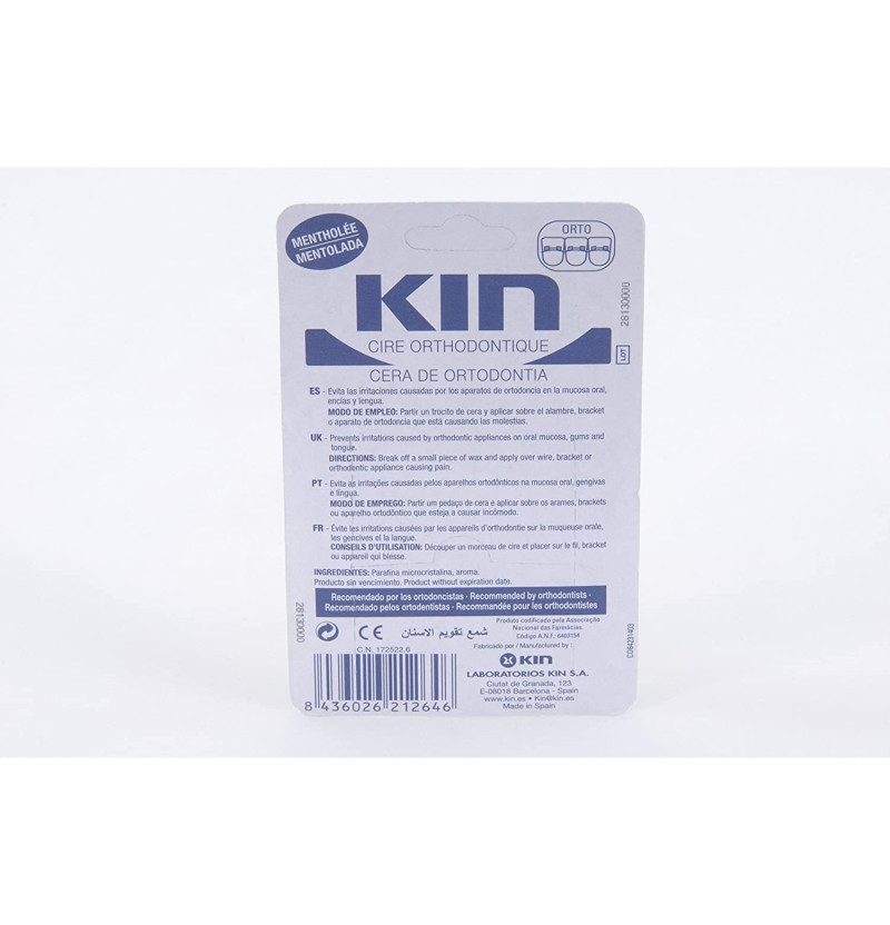 Cera Ortodoncia Protectora Rozadura - Kin Barritas Mentolada (5 Barritas) - Kin S.a. Laboratorio - Alicia