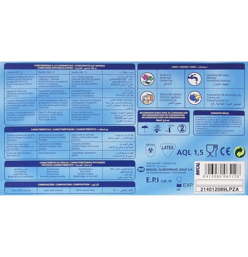 Guantes Latex Pequeños 100Uds