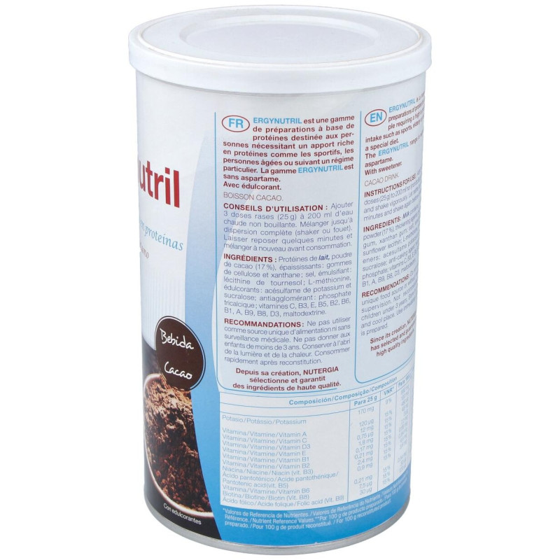 Ergynutril (proteinas) Cacao Polvo 350gr - Nutergia