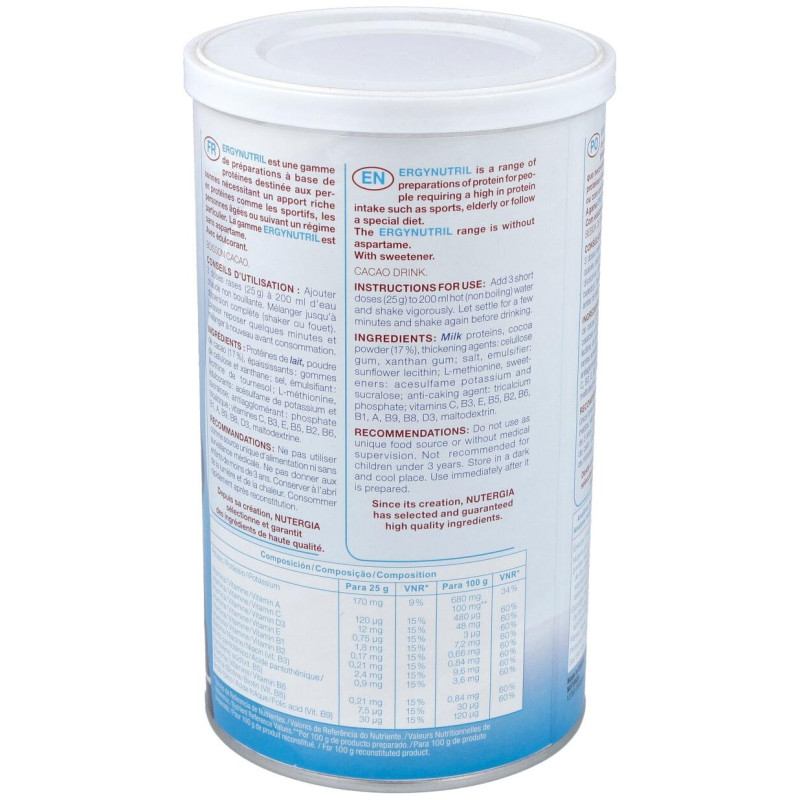 Ergynutril (proteinas) Cacao Polvo 350gr - Nutergia