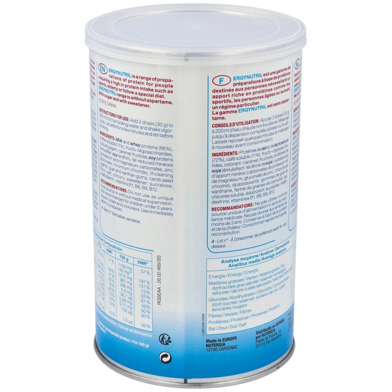 Ergynutril (proteinas) Cafe Polvo 300gr - Nutergia
