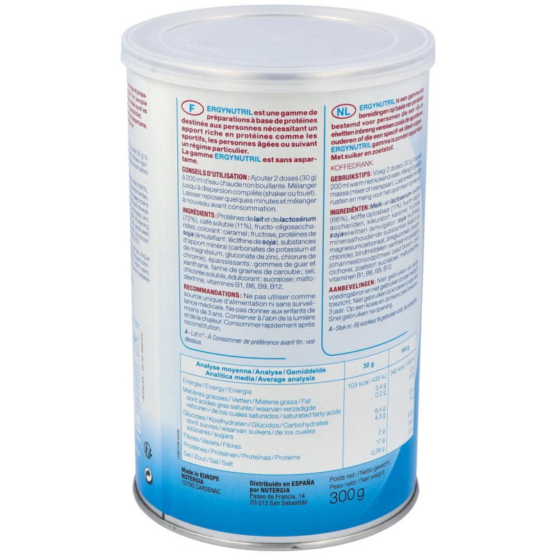 Ergynutril (proteinas) Cafe Polvo 300gr - Nutergia