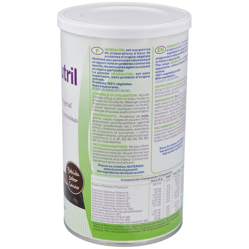 Vegenutril Bebida de Cacao Tarro de 300g - Nutergia