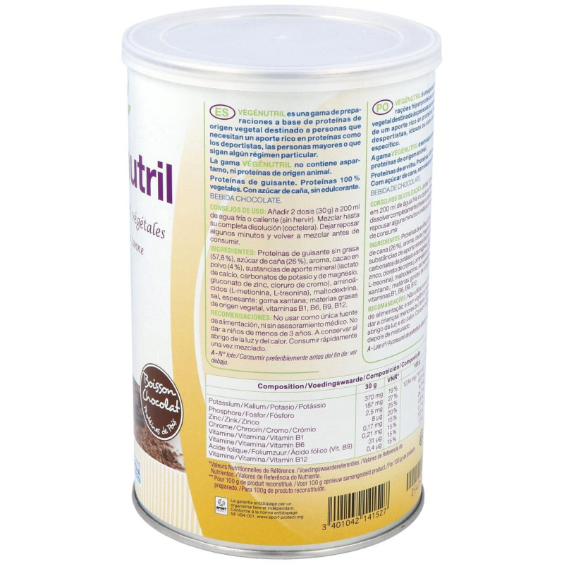 Vegenutril Prot.guisante Chocolate Bote 300gr. 2 - Nutergia