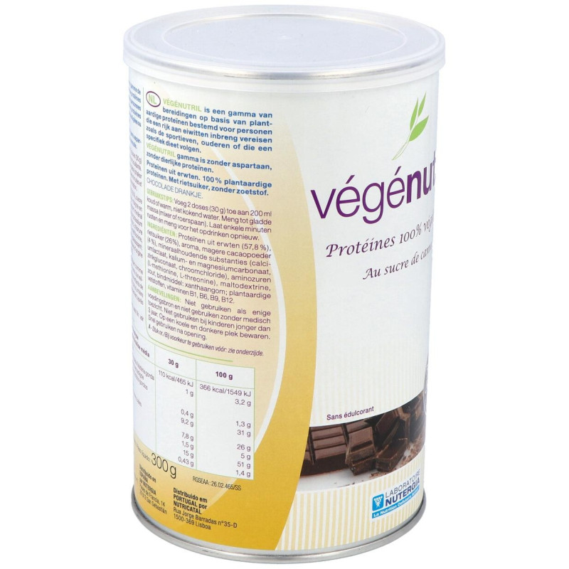 Vegenutril Prot.guisante Chocolate Bote 300gr. 2 - Nutergia