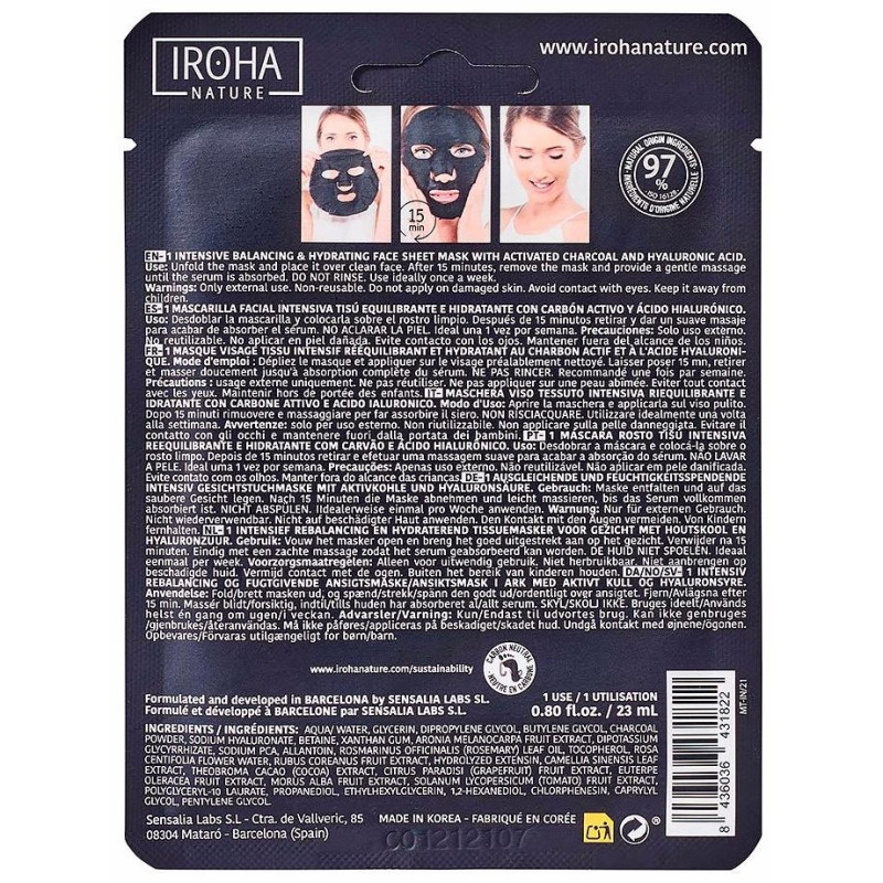 Mascarilla Carbón Detox e Hidrantante 20ml - Iroha Nature