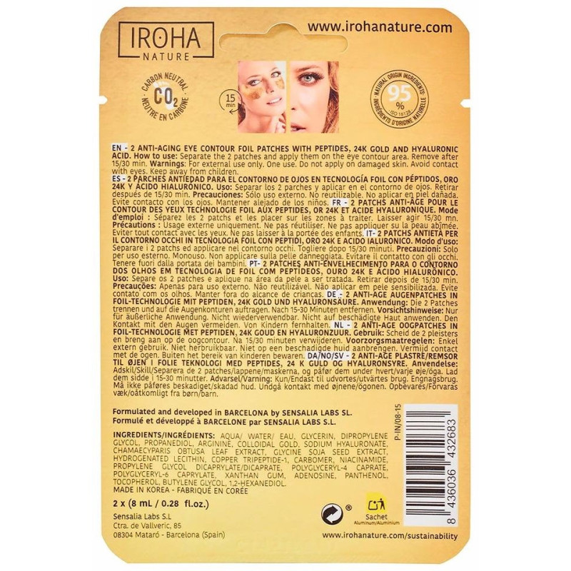 Gold Tissue Eyes Patches Extra Firmness 2 Pcs - Iroha Nature
