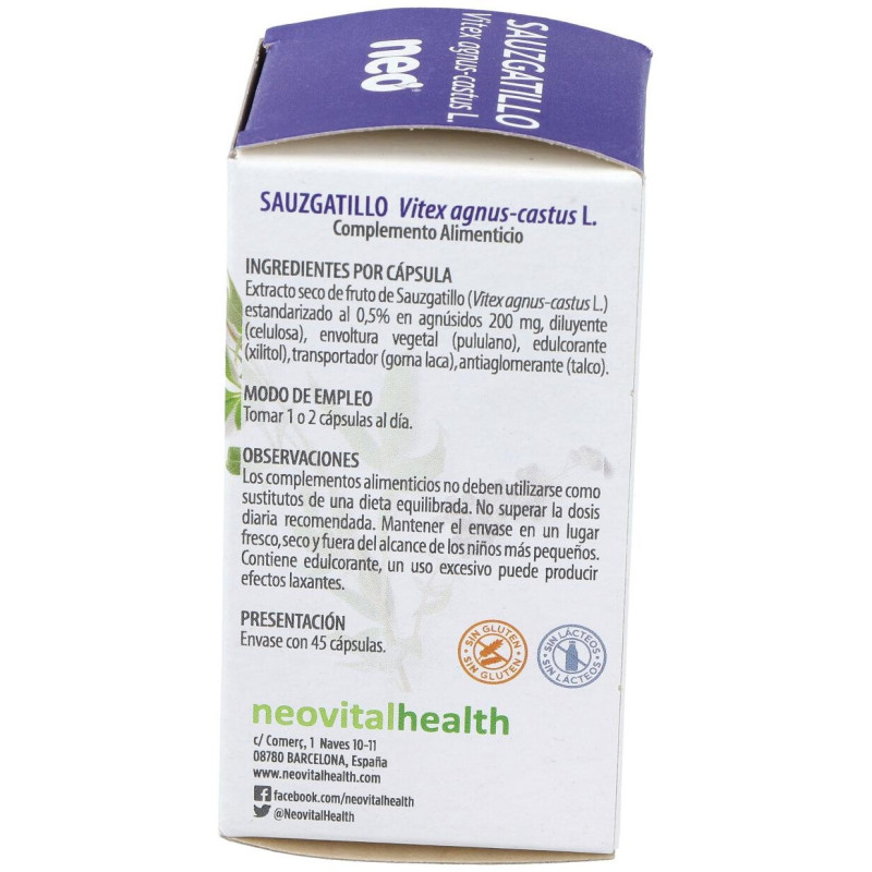 Sauzgatillo Microgranulos Neo 45cap - Neovital