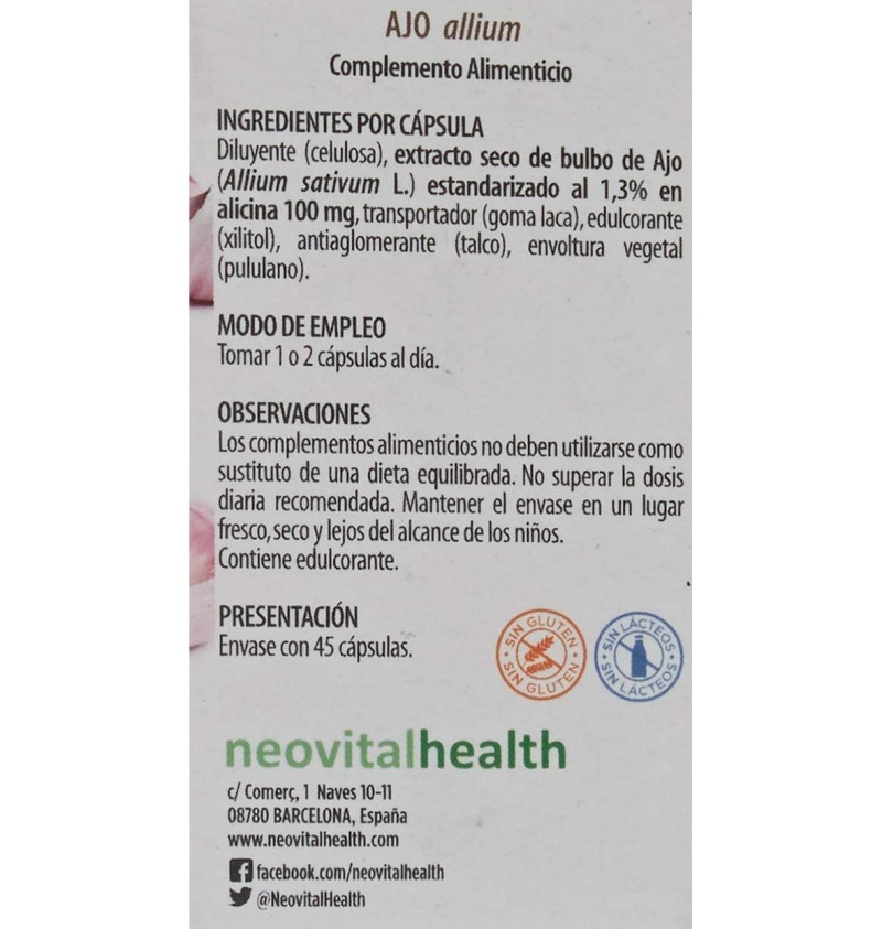Ajo Neo (45 Cápsulas) - Neovital Health