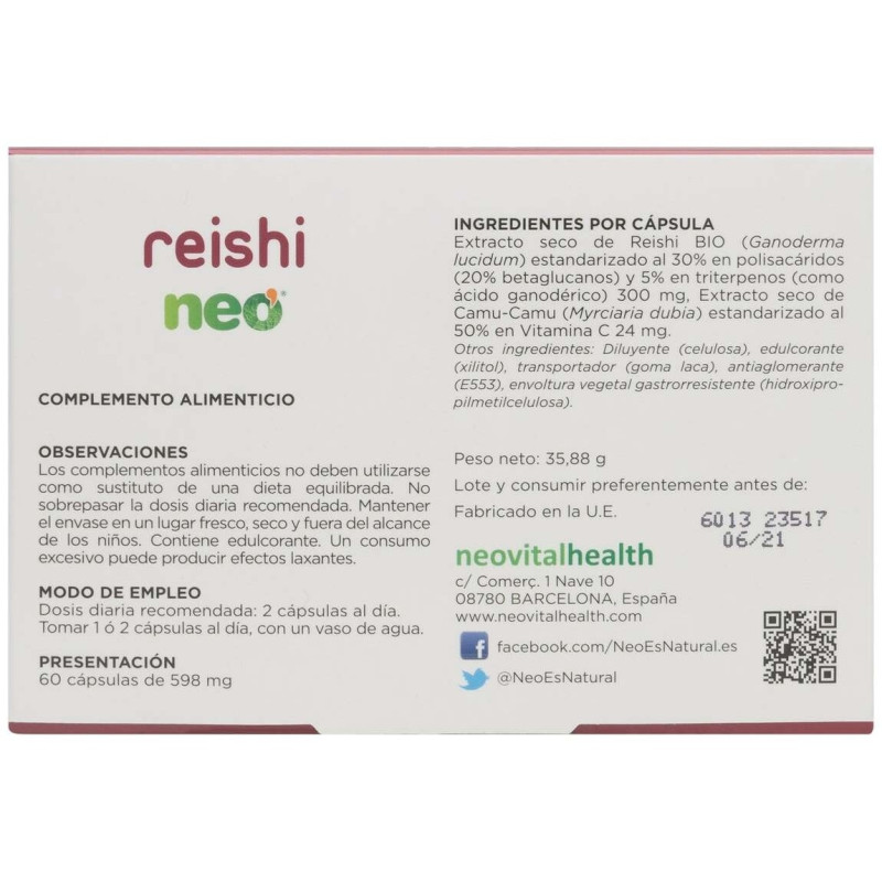 Neovital Reishi Neo 60 Cápsulas - Reishi Neo