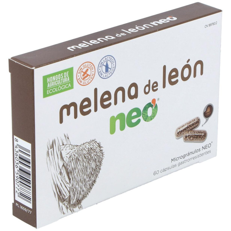 Neovital Health Neo Melena de León Suplemento para Beneficiar al Sistema Digestivo y Nervios 60 Cápsulas - Neovital