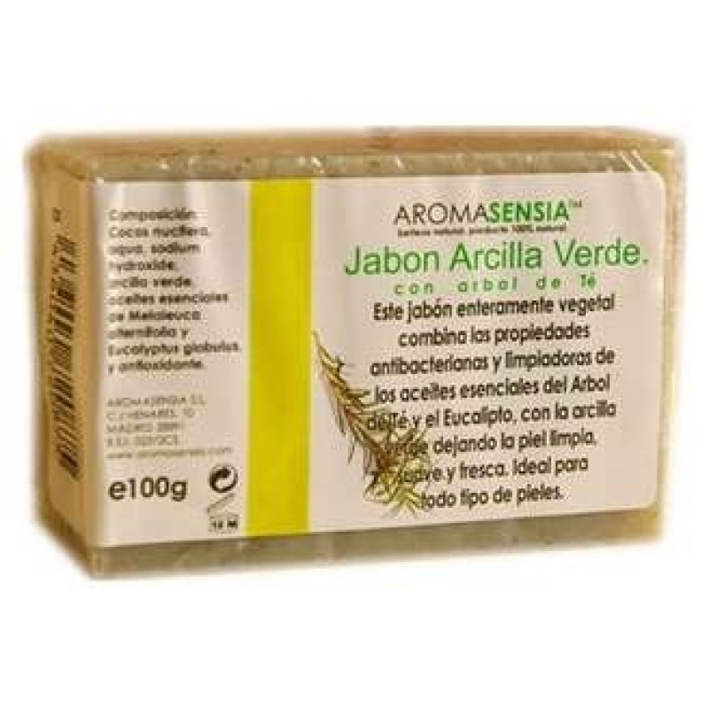 Aromasensia Jabón Arcilla Verde Con Árbol De Té 100 Gr