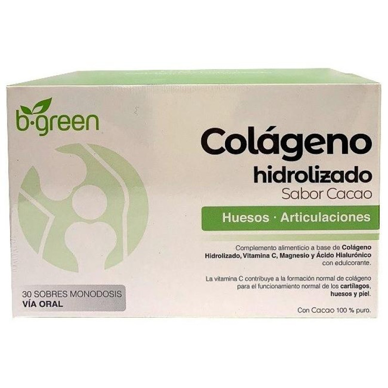 B Green Colágeno Hidrolizado Cacao 30 Sobres