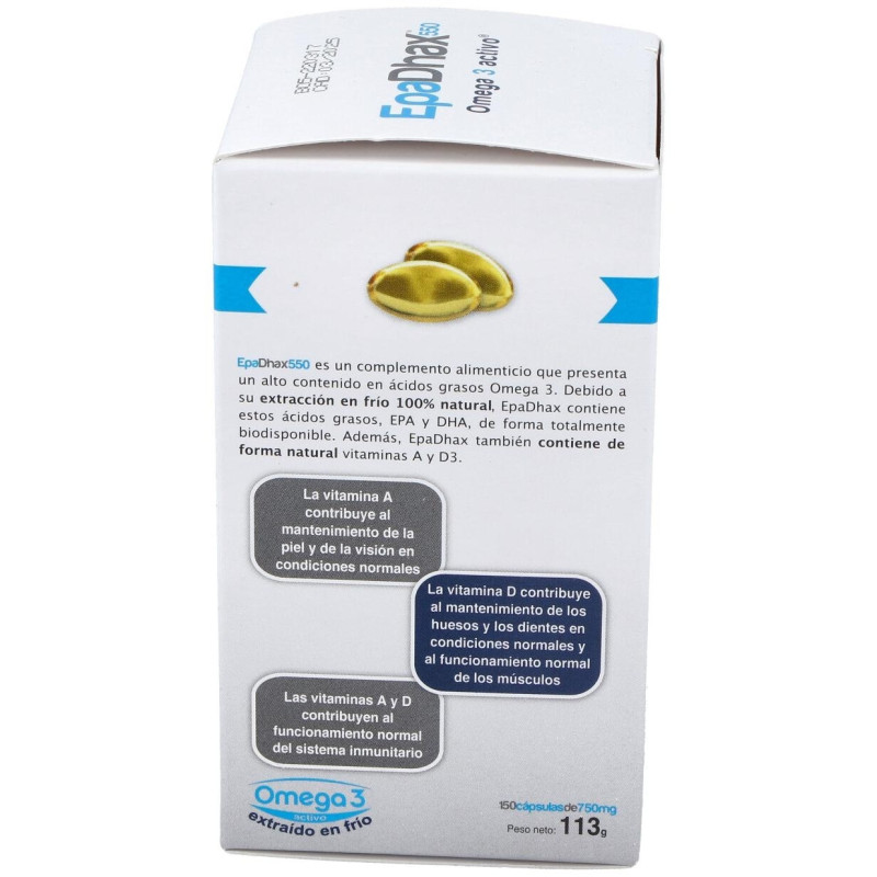 Epadhax Omega 3 Activo 550 Mg 150 Cápsulas