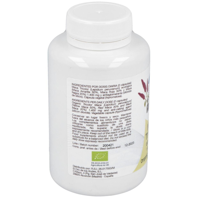 Maca Tricolor 700 mg 90 Caps Bio - El Oro de los Andes