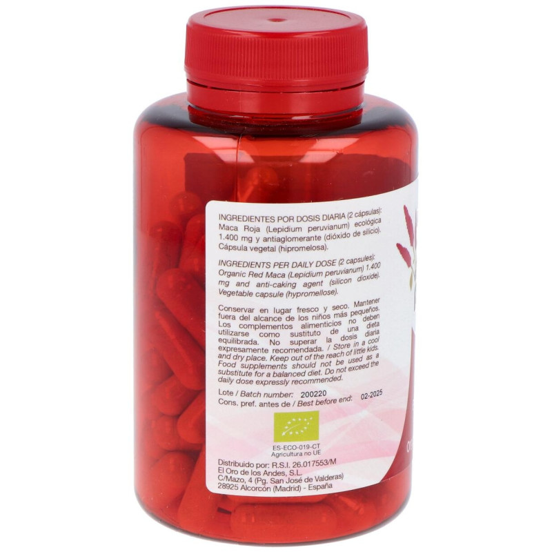Maca Roja 700 mg 90 Cápsulas - El Oro de los Andes