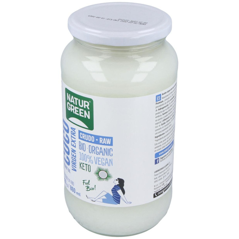 Aceite Virgen de Coco 1ª Presion Frio 800gr. Bio - Naturgreen