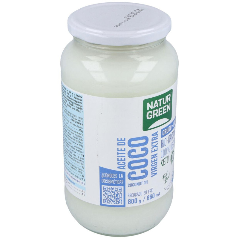 Aceite Virgen de Coco 1ª Presion Frio 800gr. Bio - Naturgreen