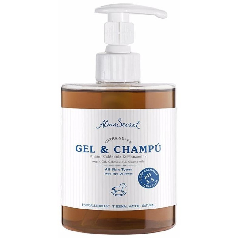 Gel - Champú Suave Argán_ Caléndula y Manzanilla 500ml - Alma Secret