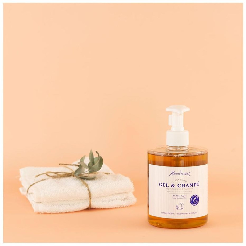 Gel - Champú Suave Argán_ Caléndula y Manzanilla 500ml - Alma Secret