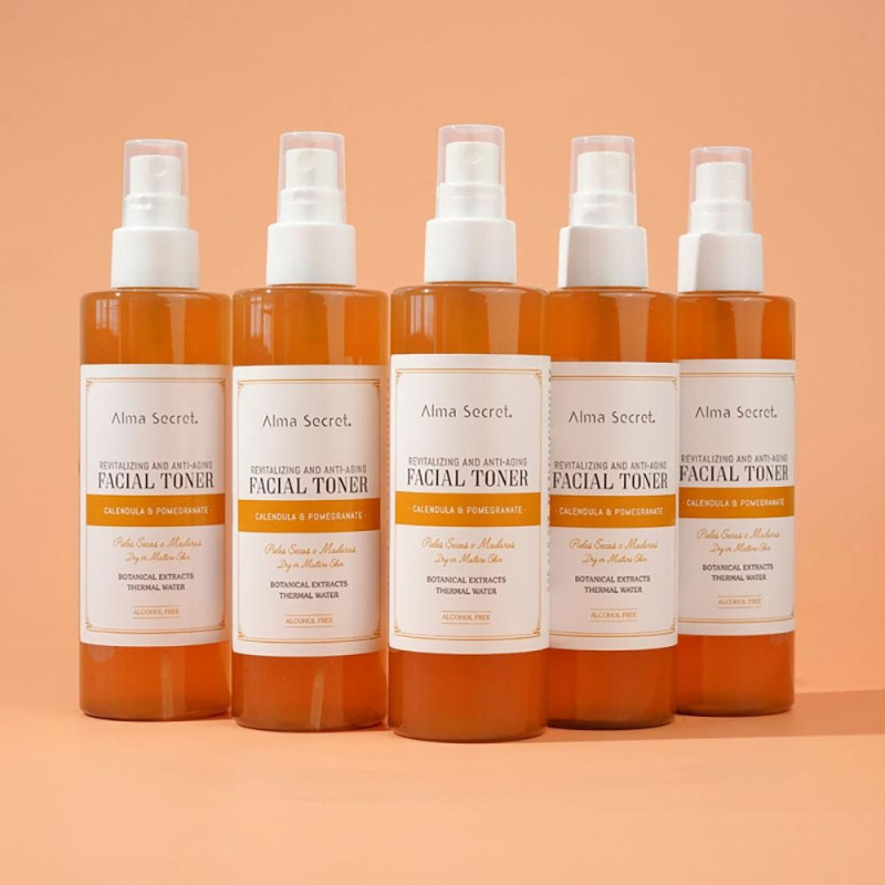 Facial Toner Revitalizante Antiedad Caléndula y Granada 200ml - Alma Secret