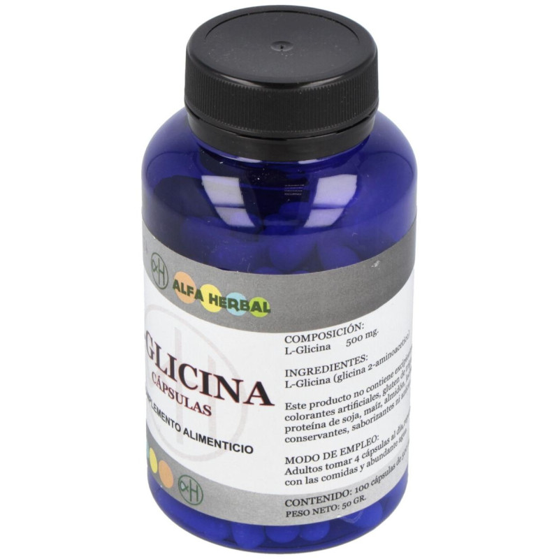 L - Glicina 500mg 100caps - Alfa Herbal