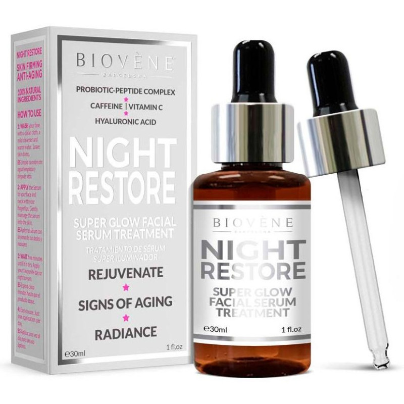 Biovène Night Restore Super Glow Facial Serum Treatment 30ml - Biovene