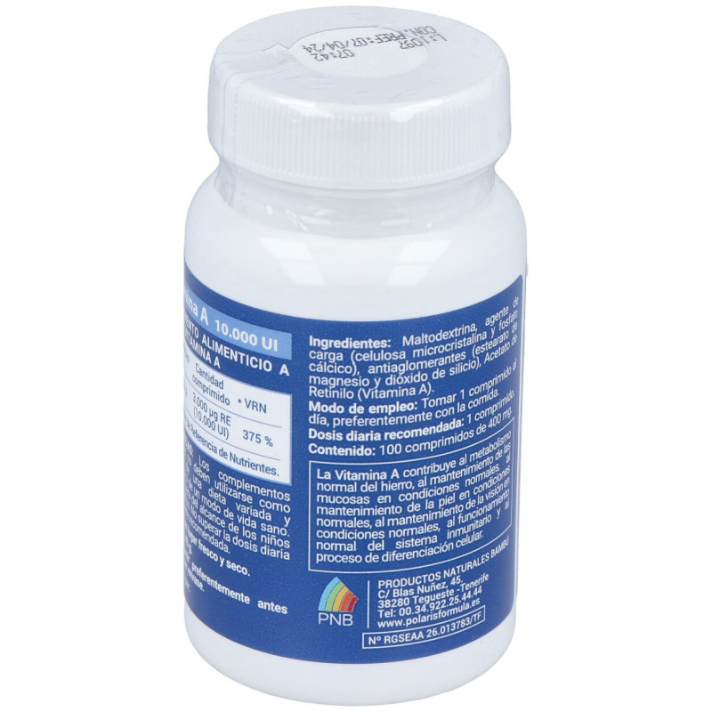 Vitamina a 10000ui 100comp - Polaris
