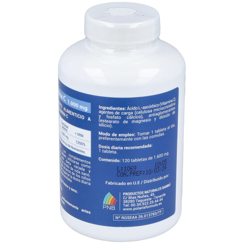 Vitamina C 1000mg 120comp - Polaris