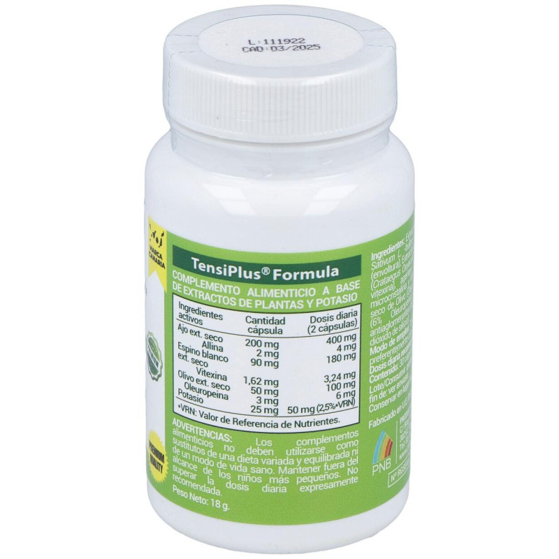 Tensiplus (Ajo+Espino Blanco) 500Mg. 30Cap