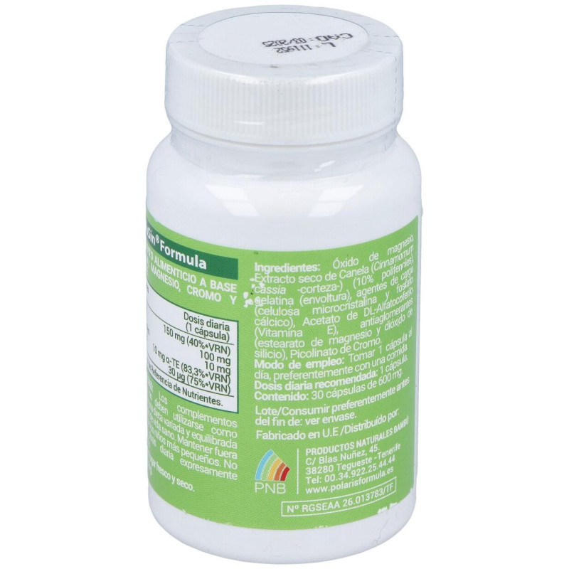 Glusin (canela + Magnesio) 600mg. 30cap - Polaris