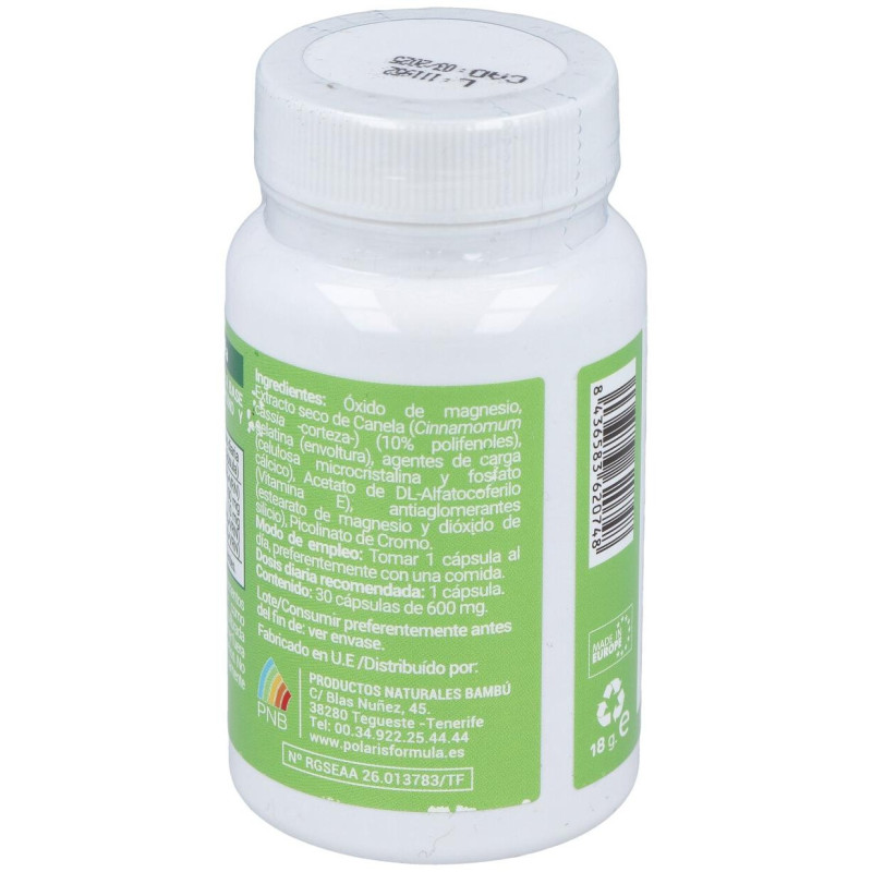 Glusin (canela + Magnesio) 600mg. 30cap - Polaris