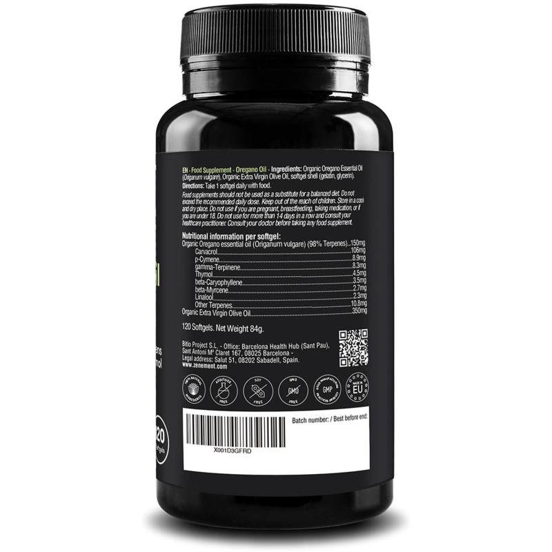 Aceite de Orégano Ecológico 120 Cápsulas - Zenement