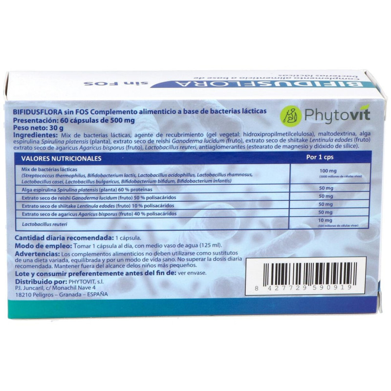 Bifidusflora Sin Fos 60Vcaps.