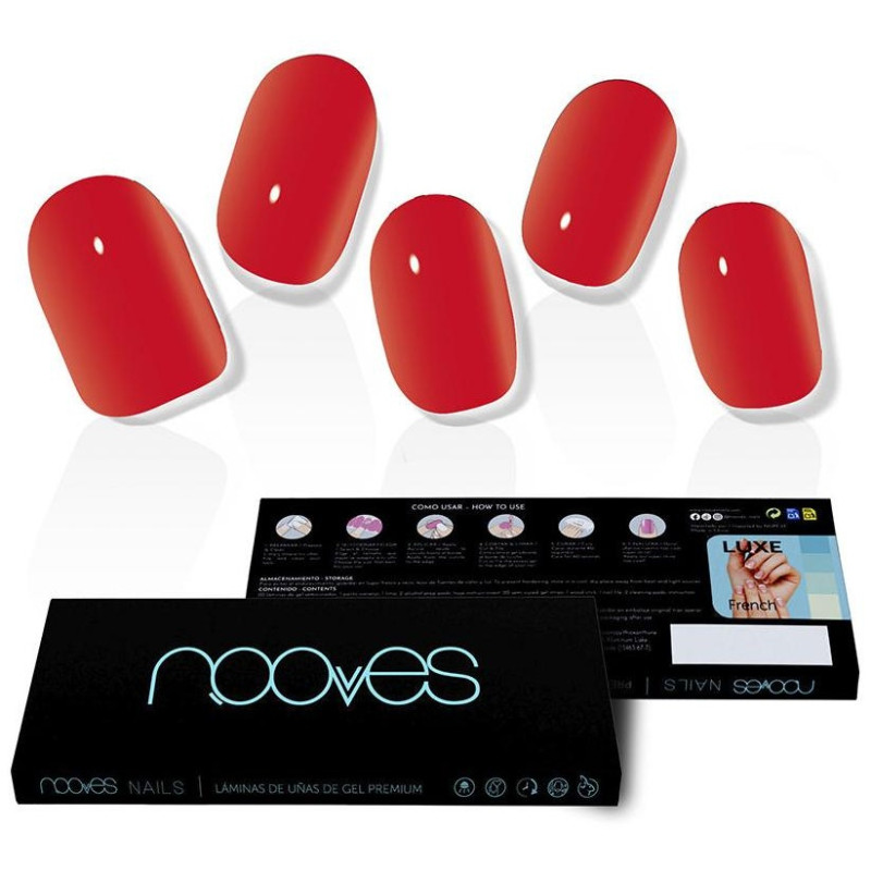 Láminas de Uñas de Gel Crimson Red Premium Luxe Solid Rojo 20 u - Nooves